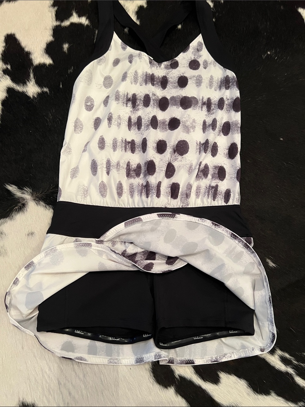 Lululemon Run For Your Money Jumper Romper with White Black Seaside Dot Size 6 - Picture 6 of 8